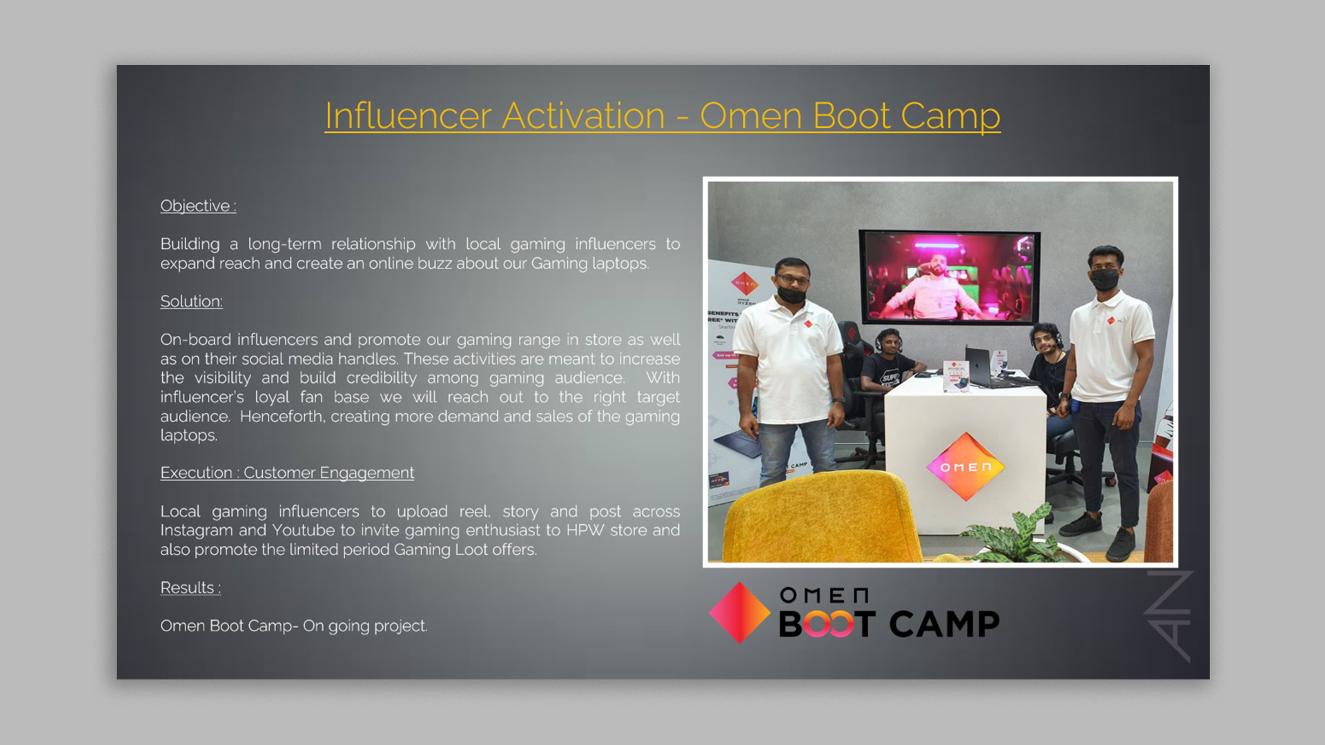 Influencer Activation - Omen Boot Camp